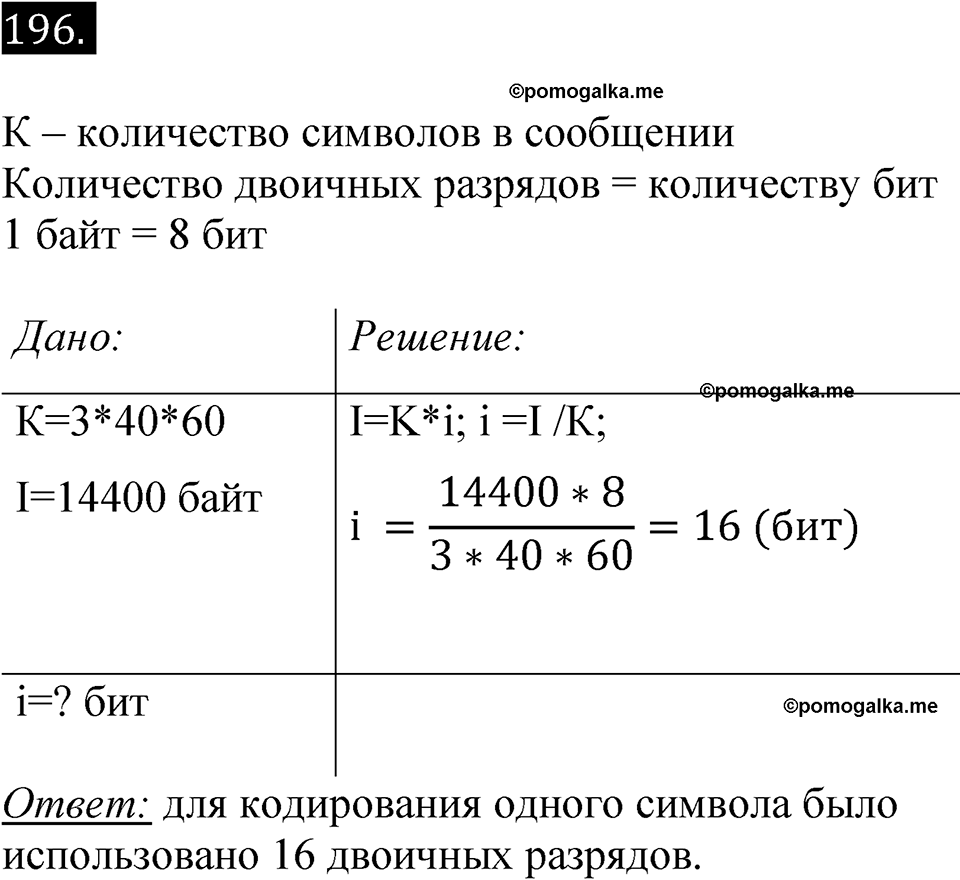 часть 2 страница 42 номер 196 рабочая тетрадь по информатике 7 класс Босова 2023 год просвещение