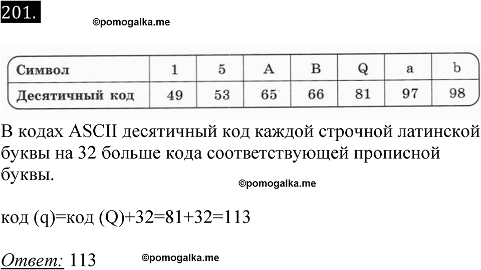 часть 2 страница 44 номер 201 рабочая тетрадь по информатике 7 класс Босова 2023 год просвещение