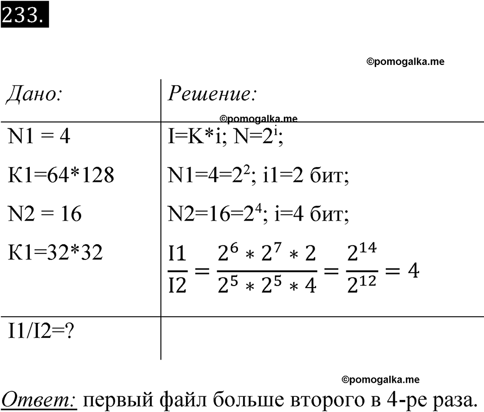 часть 2 страница 57 номер 233 рабочая тетрадь по информатике 7 класс Босова 2023 год просвещение