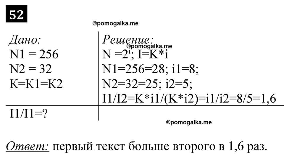 часть 1 страница 34 номер 52 рабочая тетрадь по информатике 7 класс Босова 2023 год просвещение
