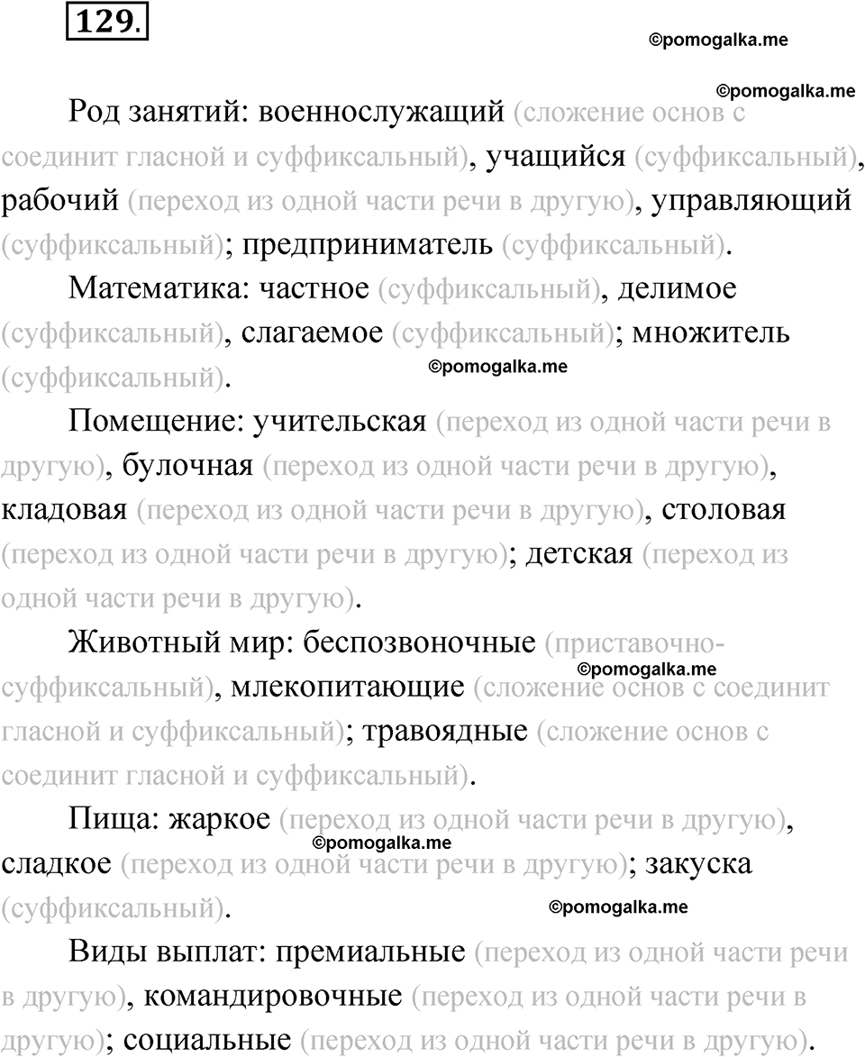 страница 85 упражнение 129 русский язык 7 класс Чердаков, Вербицкая Сферы 2023 год