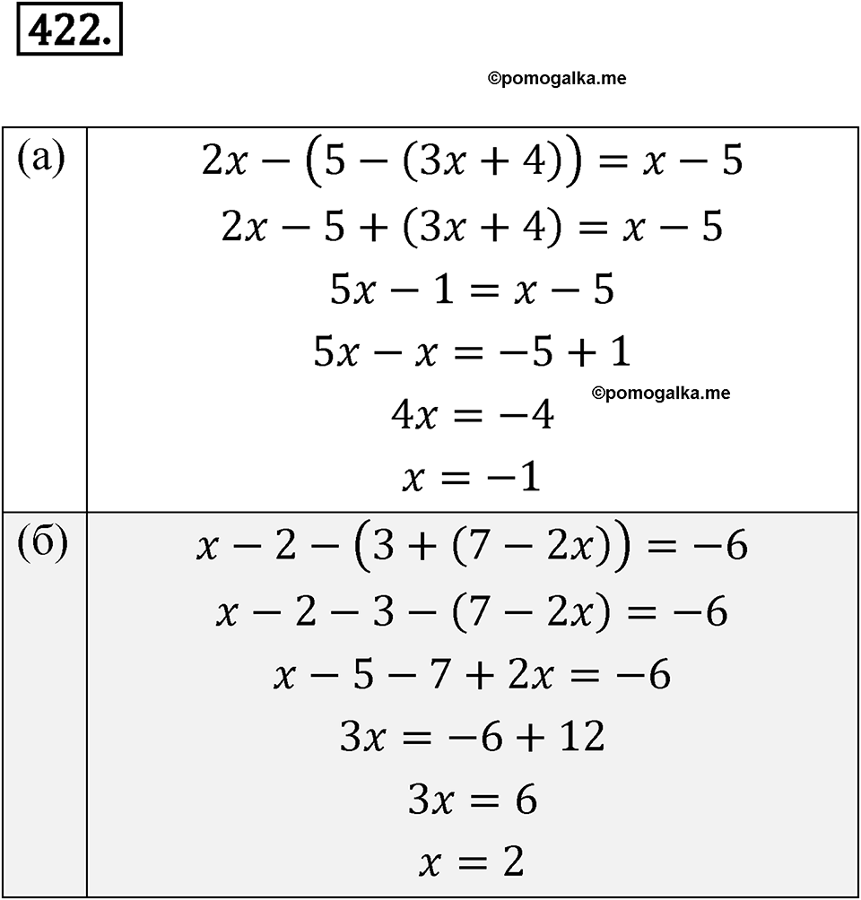 страница 123 номер 422 алгебра 7 класс Дорофеев 2022 год