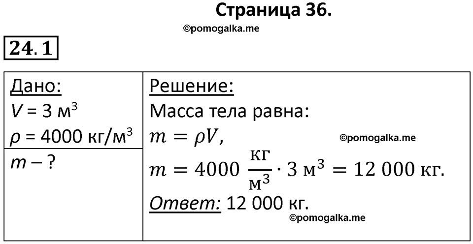 номер 24.1 физика 7 класс Ханнанова рабочая тетрадь 2025 год