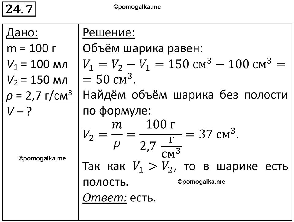 номер 24.7 физика 7 класс Ханнанова рабочая тетрадь 2025 год