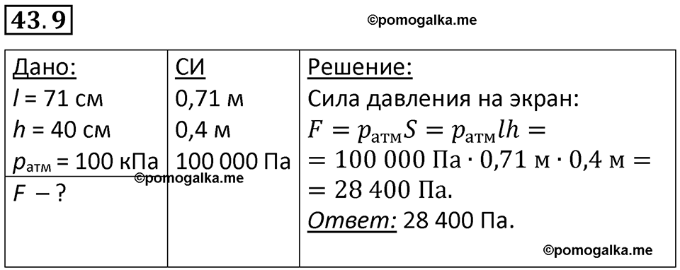 номер 43.9 физика 7 класс Ханнанова рабочая тетрадь 2025 год