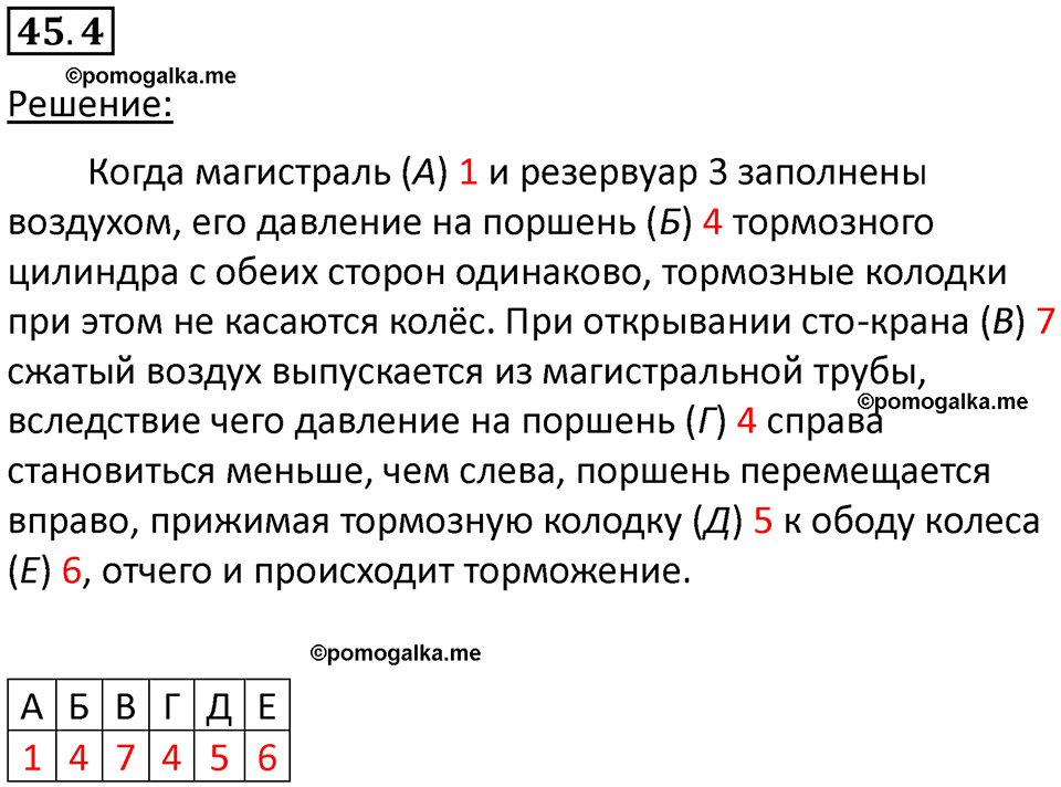 номер 45.4 физика 7 класс Ханнанова рабочая тетрадь 2025 год