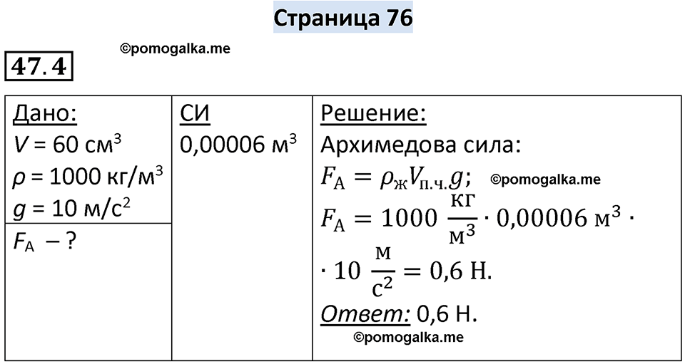 номер 47.4 физика 7 класс Ханнанова рабочая тетрадь 2025 год