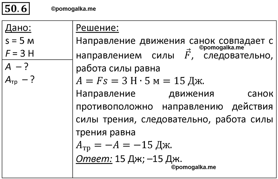 номер 50.6 физика 7 класс Ханнанова рабочая тетрадь 2025 год
