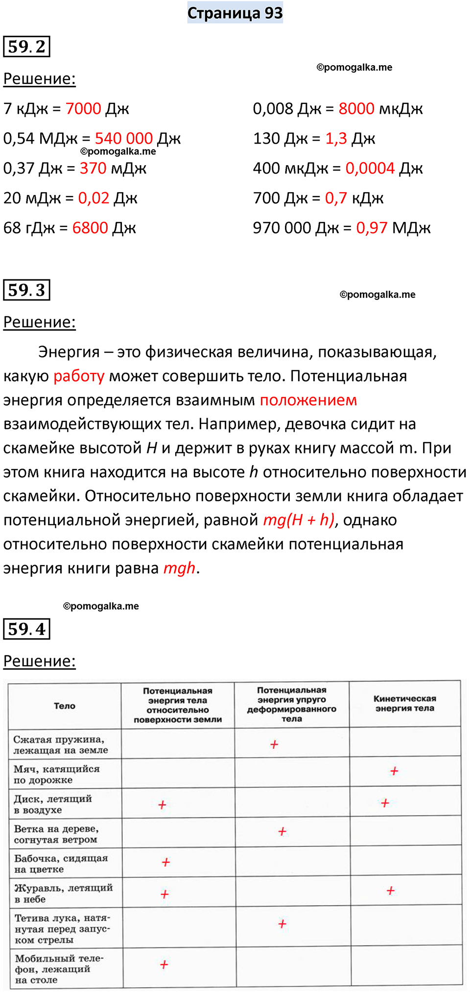 страница 93 физика 7 класс Ханнанова рабочая тетрадь 2025 год