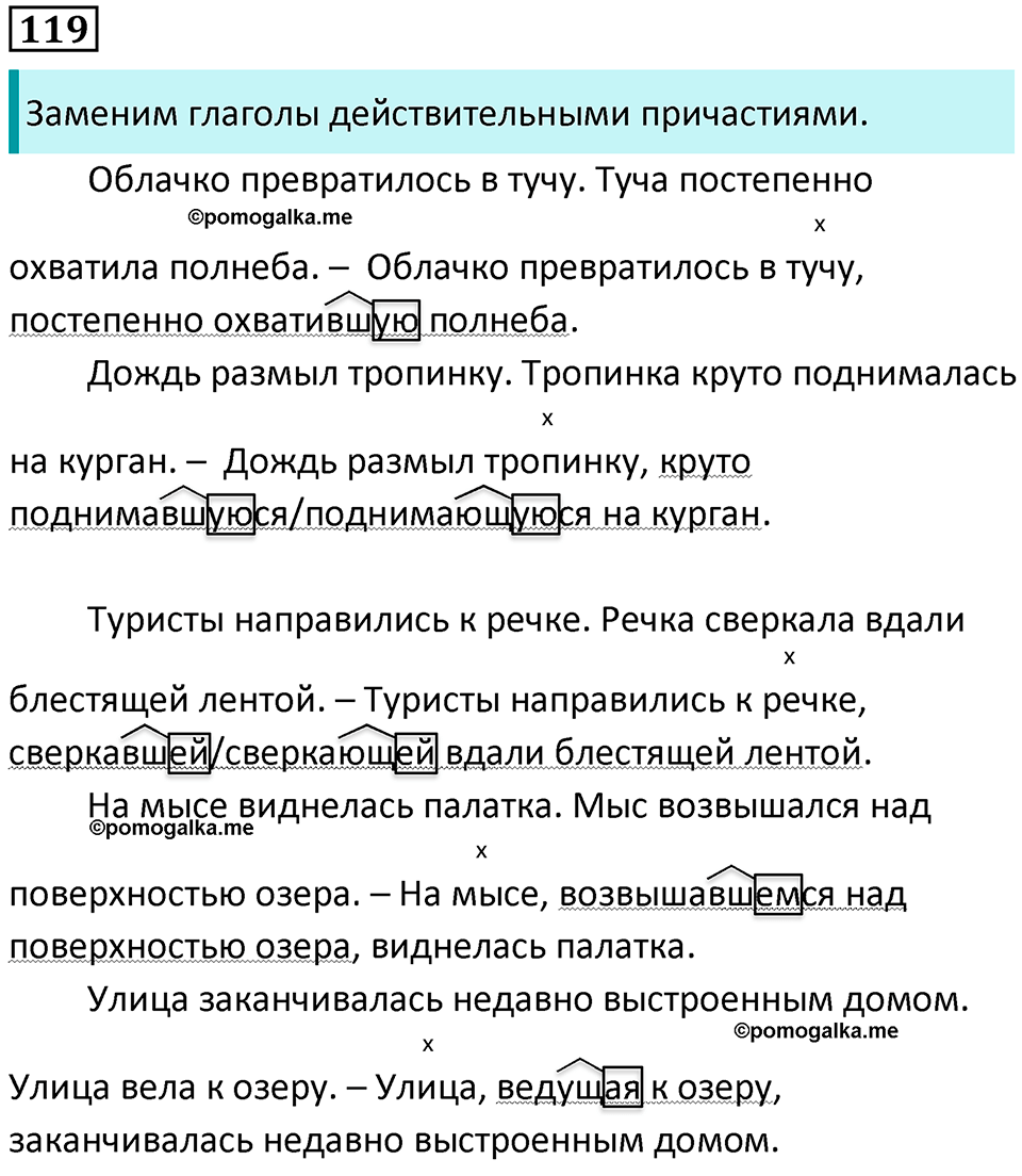 страница 64 упражнение 119 русский язык 7 класс Баранов, Ладыженская 2021-2022 год