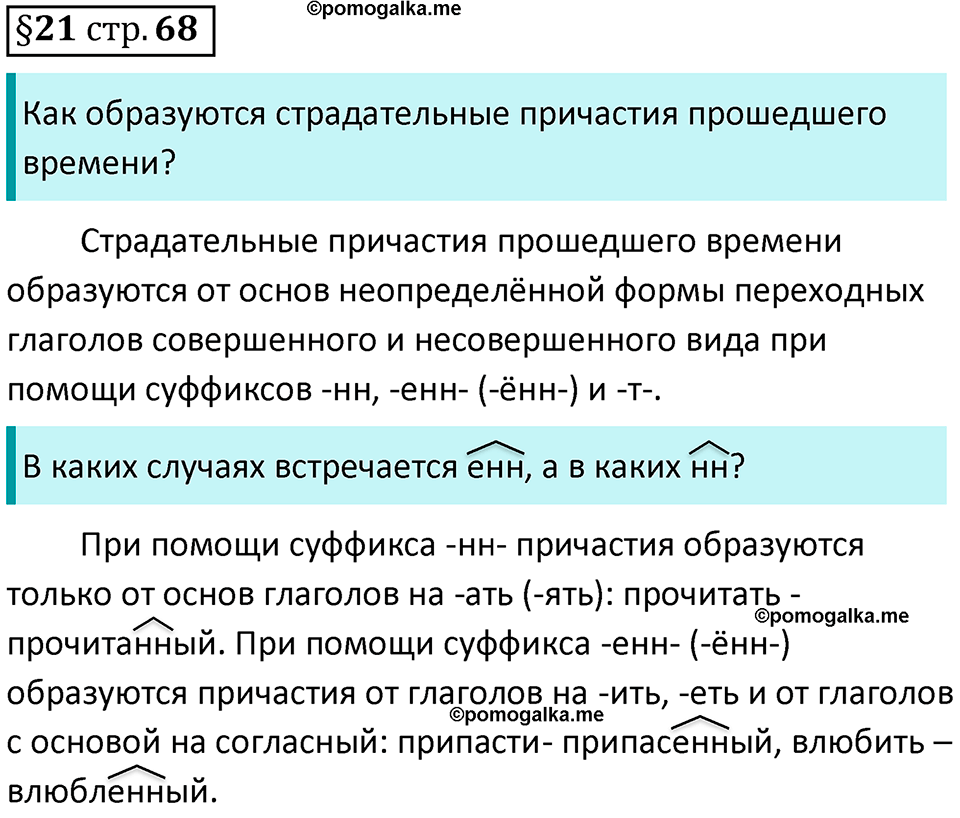 страница 68 вопросы к §21 русский язык 7 класс Баранов, Ладыженская 2021-2022 год