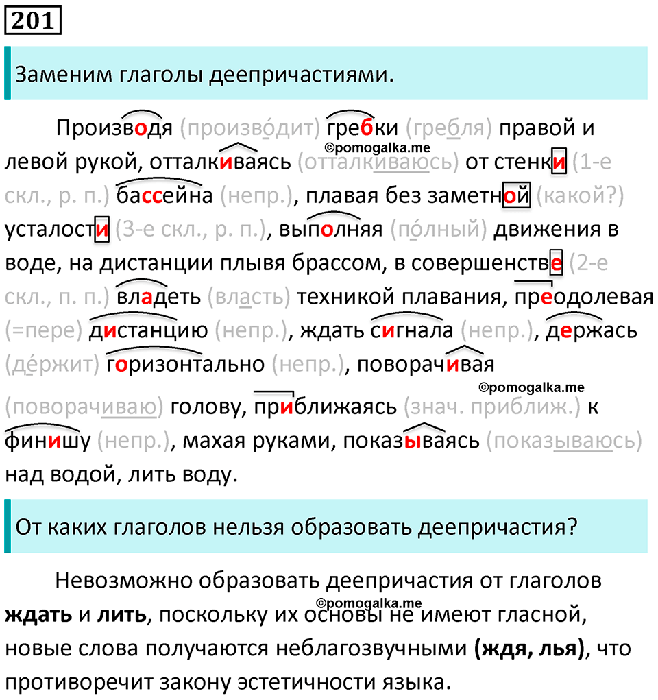 страница 107 упражнение 201 русский язык 7 класс Баранов, Ладыженская 2021-2022 год