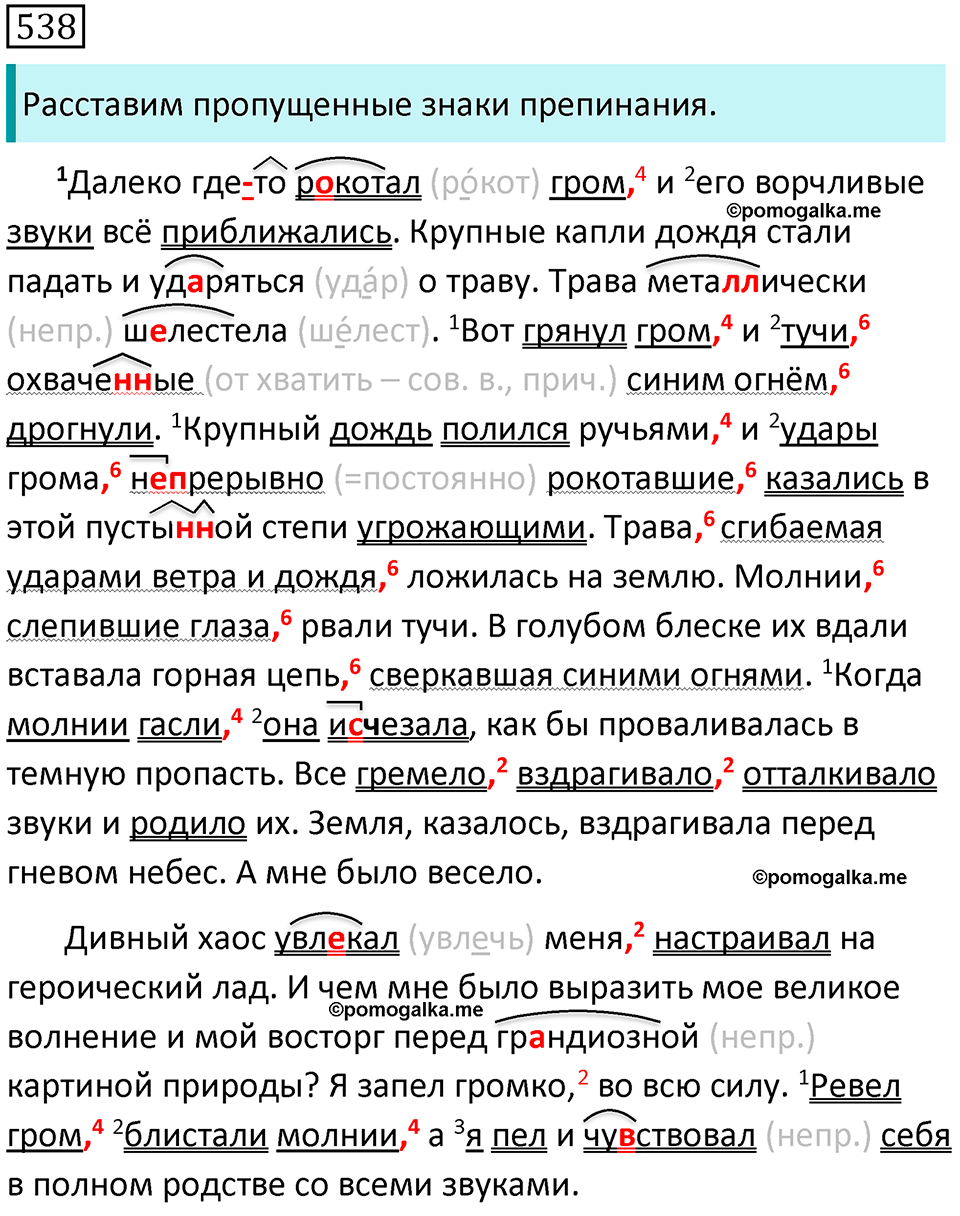 страница 120 упражнение 538 русский язык 7 класс Баранов, Ладыженская 2021-2022 год