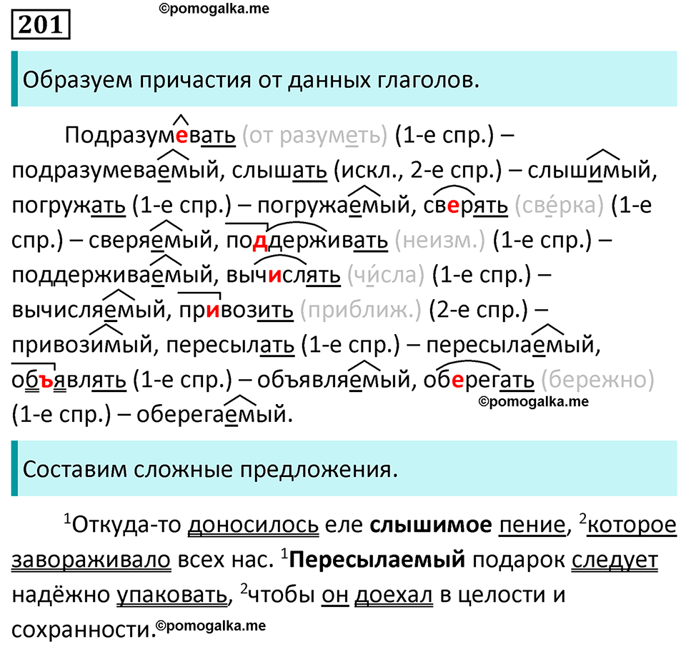 страница 117 упражнение 201 русский язык 7 класс Баранов, Ладыженская 2023 год