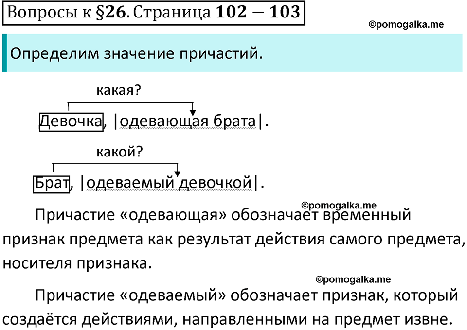 упражнение часть 1 страница 102-103 вопросы к параграфу 26 русский язык 7 класс Баранов, Ладыженская 2023 год