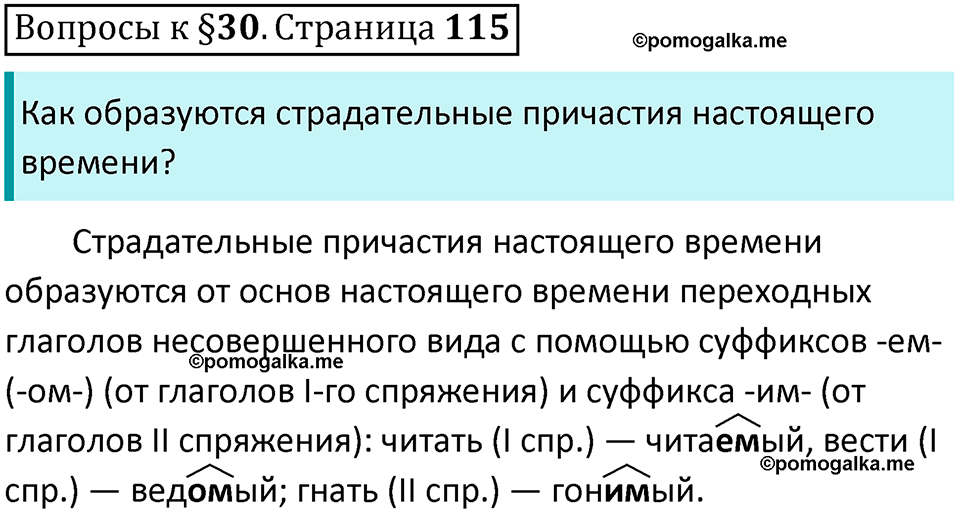 упражнение часть 1 страница 115 вопросы к параграфу 30 русский язык 7 класс Баранов, Ладыженская 2023 год