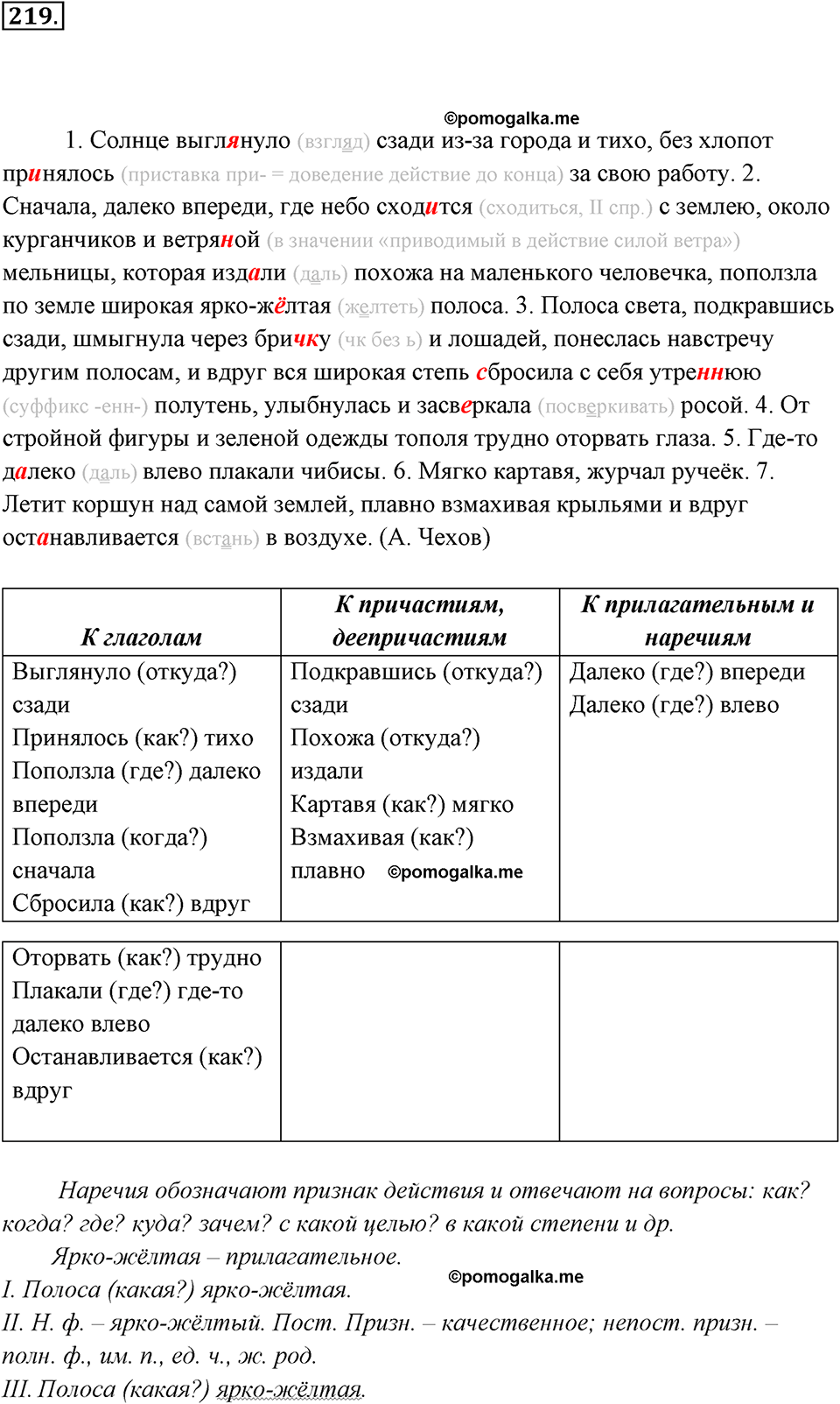 упражнение №219 русский язык 7 класс Ладыженская, Баранов