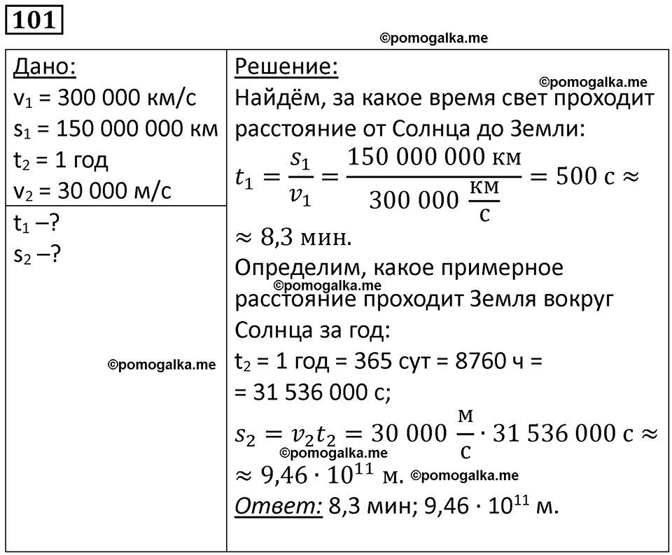 страница 17 номер 101 физика 7 класс Марон сборник задач и упражнений 2025 год