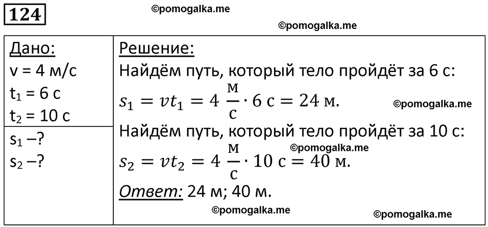 страница 20 номер 124 физика 7 класс Марон сборник задач и упражнений 2025 год