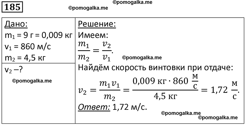 страница 29 номер 185 физика 7 класс Марон сборник задач и упражнений 2025 год