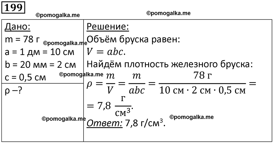страница 31 номер 199 физика 7 класс Марон сборник задач и упражнений 2025 год