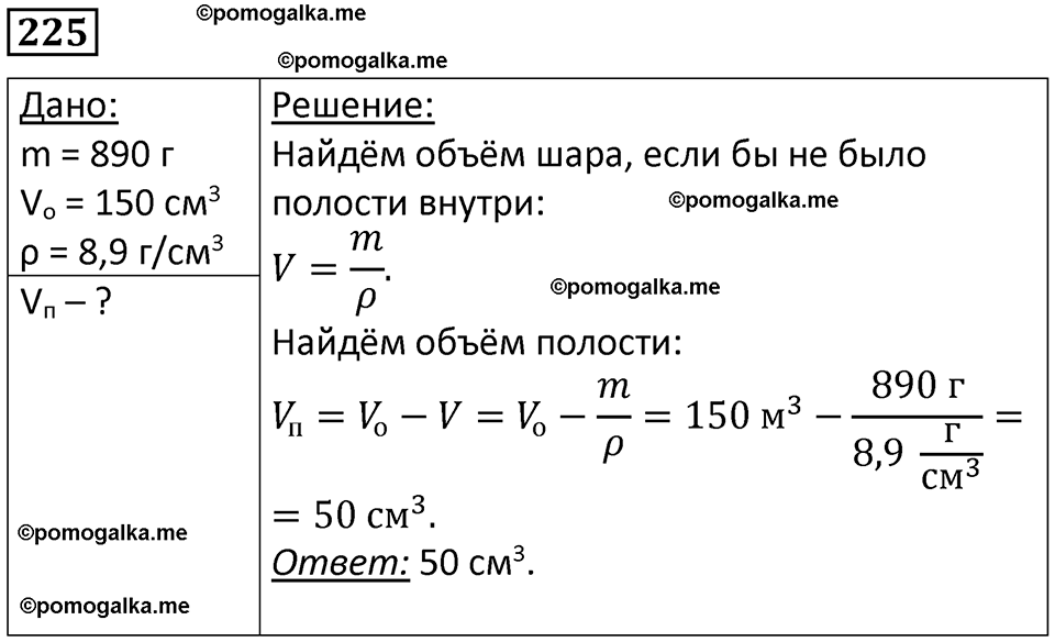 страница 33 номер 225 физика 7 класс Марон сборник задач и упражнений 2025 год