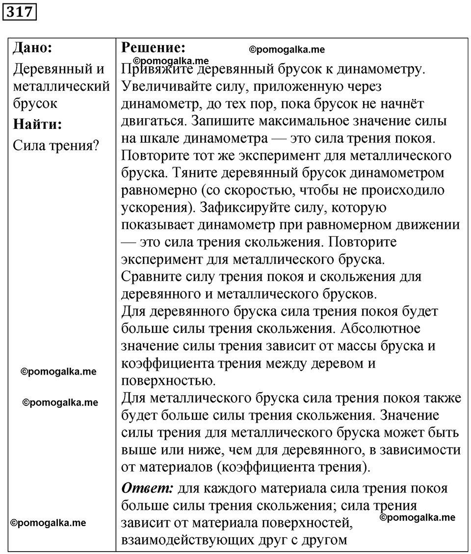 страница 46 номер 317 физика 7 класс Марон сборник задач и упражнений 2025 год