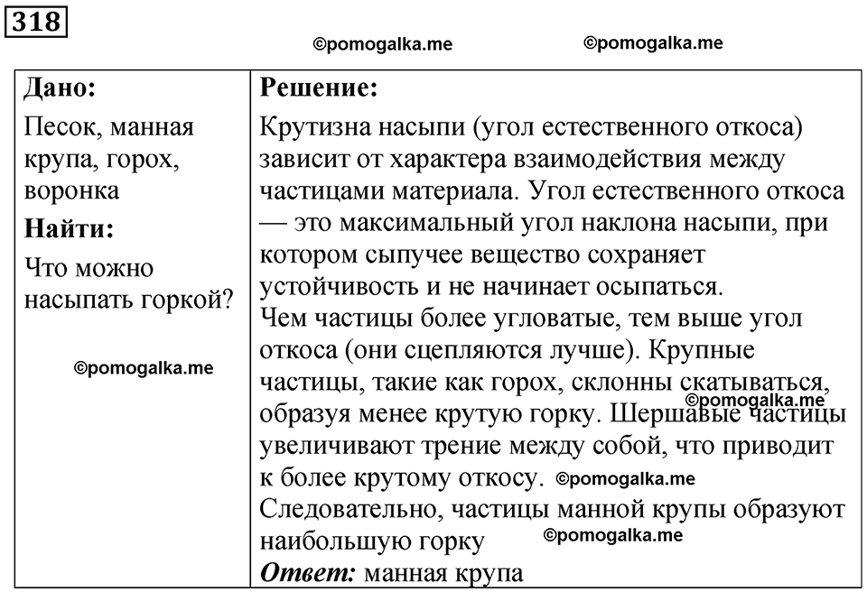 страница 46 номер 318 физика 7 класс Марон сборник задач и упражнений 2025 год