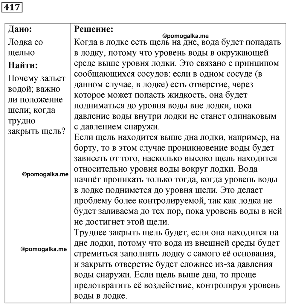 страница 58 номер 417 физика 7 класс Марон сборник задач и упражнений 2025 год