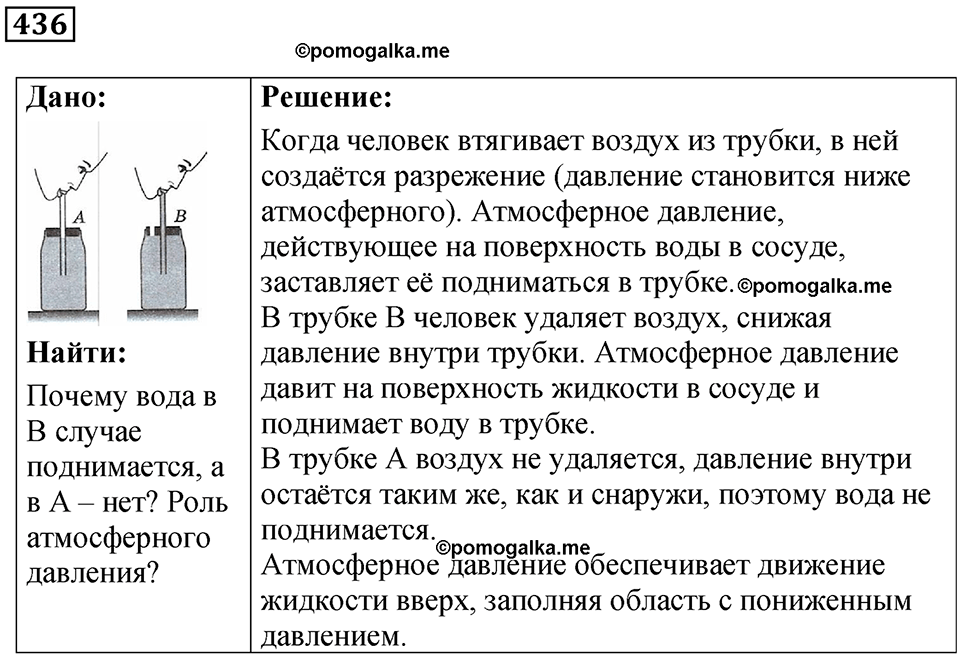 страница 61 номер 436 физика 7 класс Марон сборник задач и упражнений 2025 год