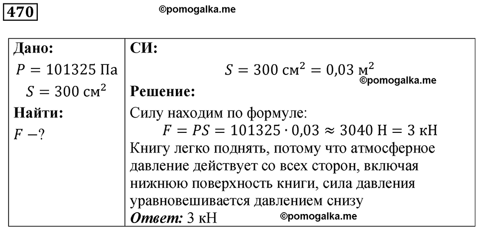 страница 64 номер 470 физика 7 класс Марон сборник задач и упражнений 2025 год