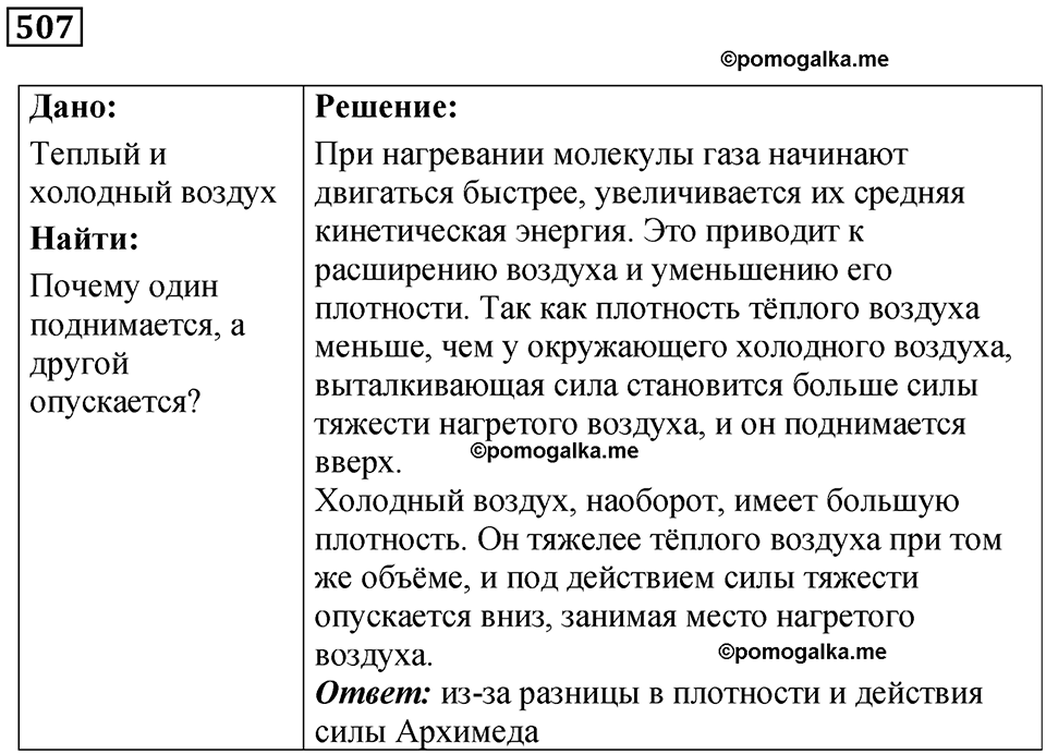 страница 69 номер 507 физика 7 класс Марон сборник задач и упражнений 2025 год