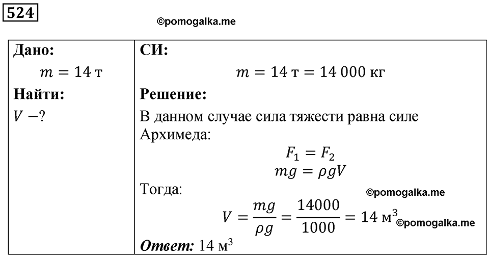 страница 71 номер 524 физика 7 класс Марон сборник задач и упражнений 2025 год