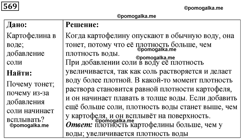 страница 79 номер 569 физика 7 класс Марон сборник задач и упражнений 2025 год