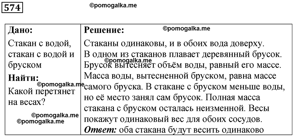 страница 80 номер 574 физика 7 класс Марон сборник задач и упражнений 2025 год