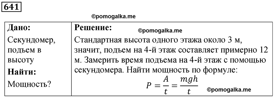 страница 88 номер 641 физика 7 класс Марон сборник задач и упражнений 2025 год