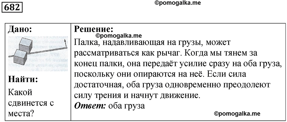 страница 94 номер 682 физика 7 класс Марон сборник задач и упражнений 2025 год