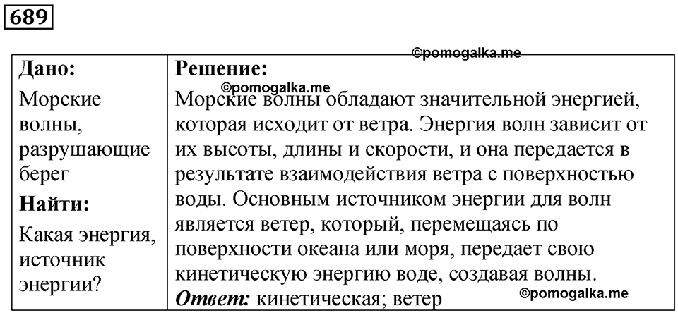 страница 95 номер 689 физика 7 класс Марон сборник задач и упражнений 2025 год