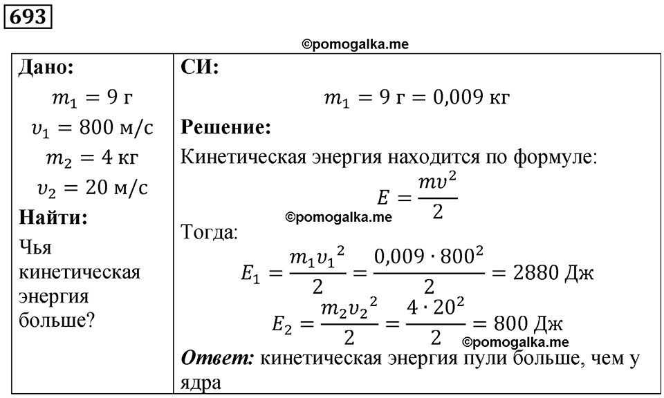 страница 95 номер 693 физика 7 класс Марон сборник задач и упражнений 2025 год