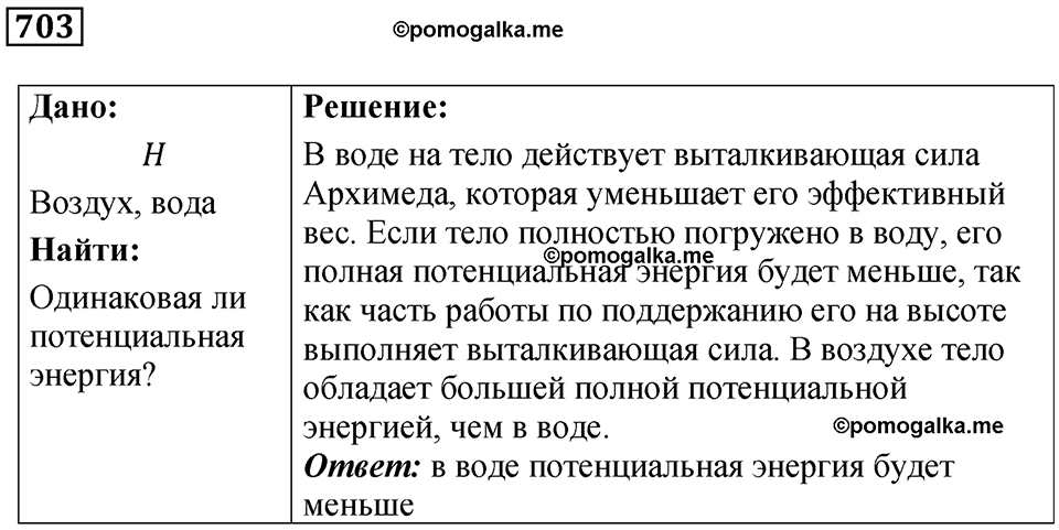 страница 96 номер 703 физика 7 класс Марон сборник задач и упражнений 2025 год
