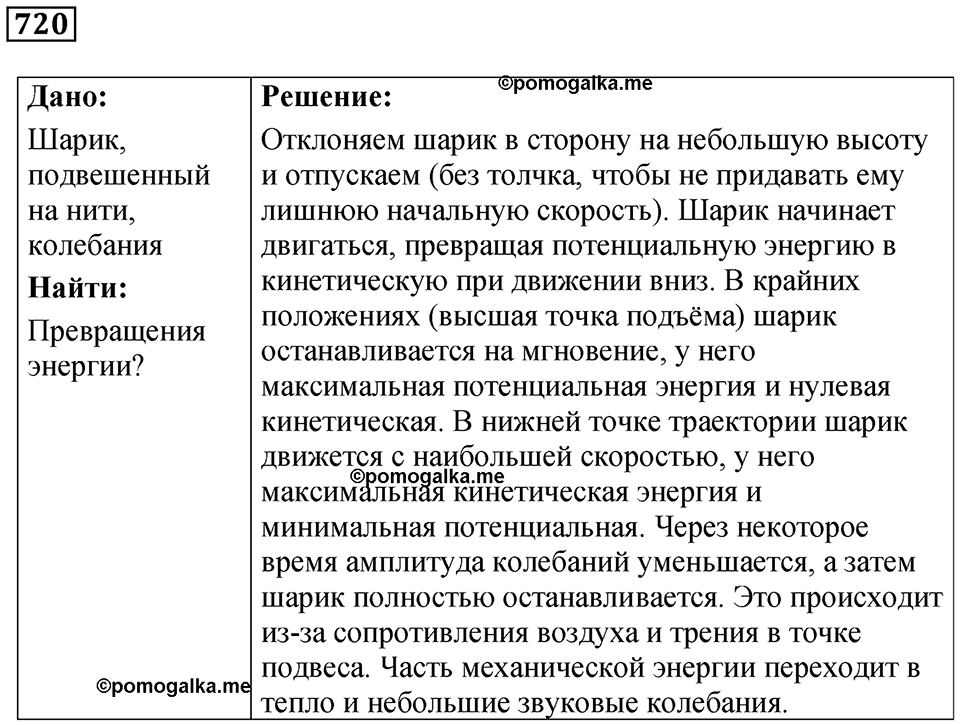страница 99 номер 720 физика 7 класс Марон сборник задач и упражнений 2025 год