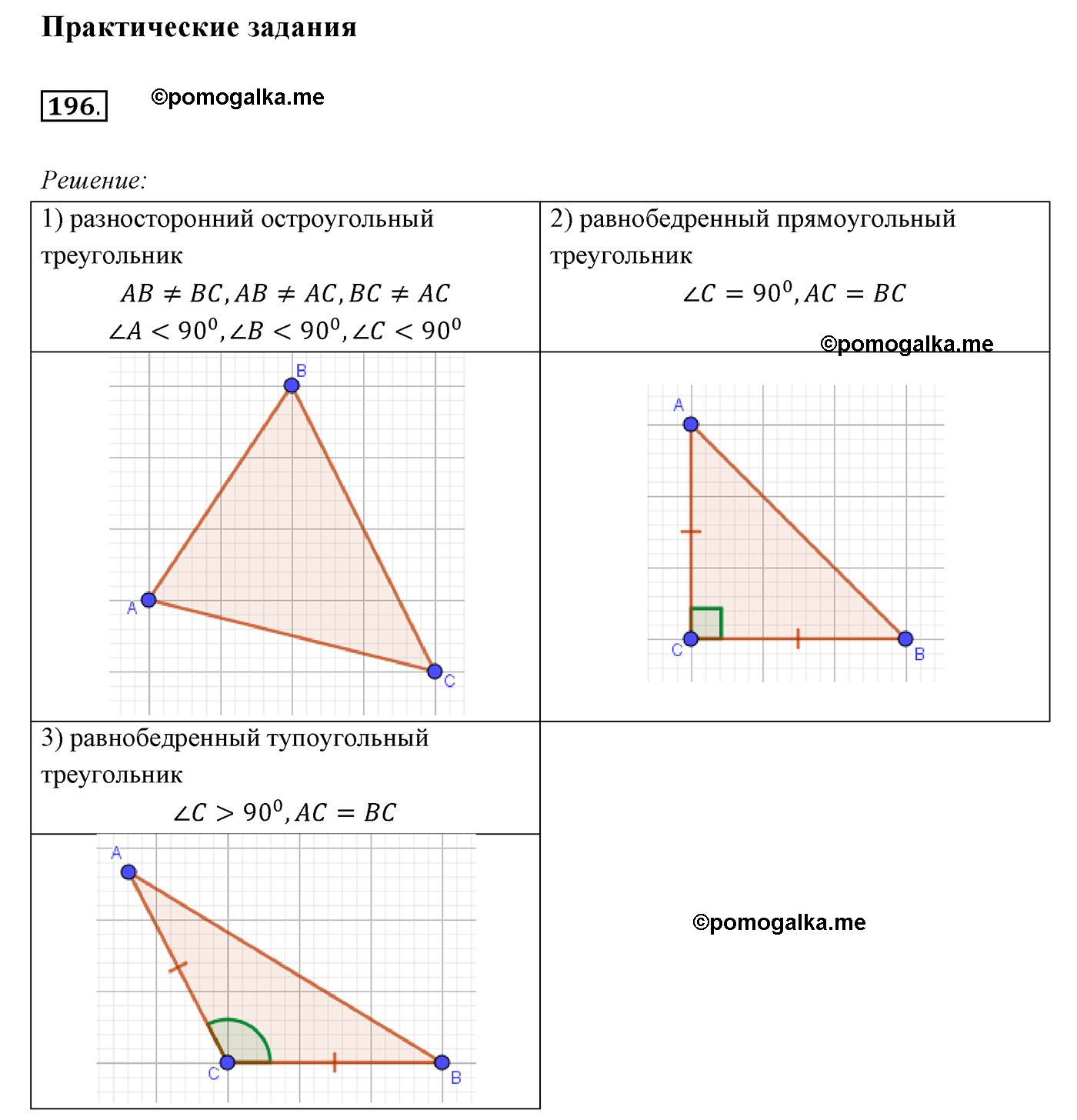 страница 63 номер 196 геометрия 7 класс Мерзляк 2015 год