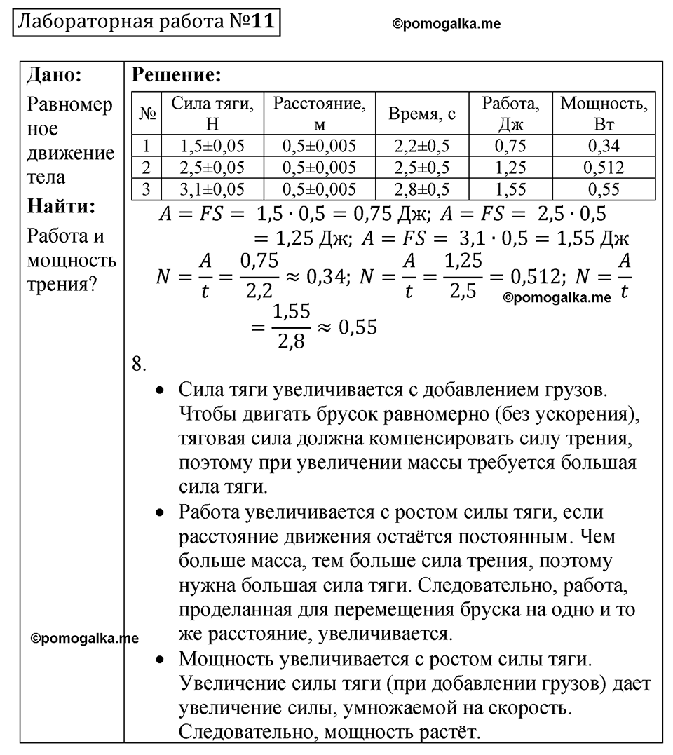 лабораторная работа 11 физика 7 класс Минькова тетрадь для лабораторных работ 2026 год