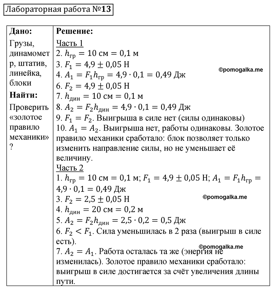 лабораторная работа 13 физика 7 класс Минькова тетрадь для лабораторных работ 2026 год