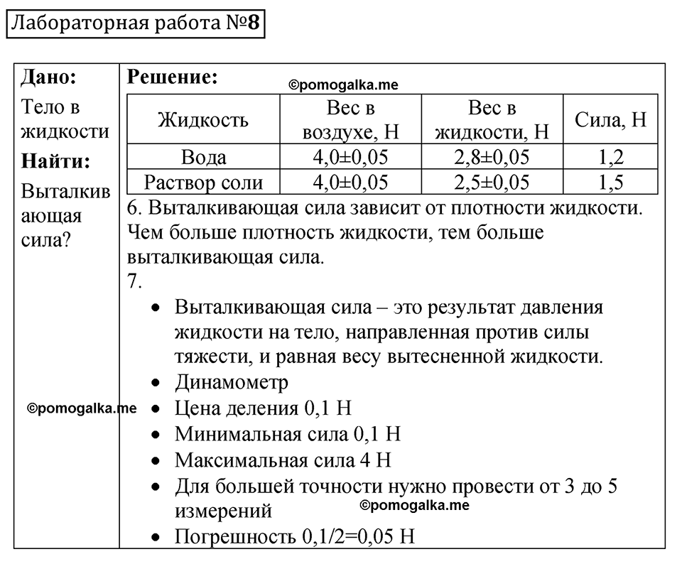 лабораторная работа 8 физика 7 класс Минькова тетрадь для лабораторных работ 2026 год