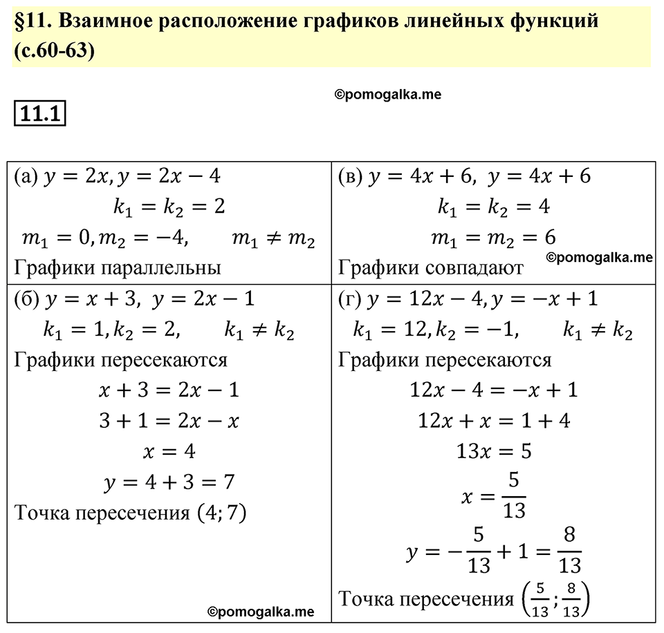 Номер 11.1 - ГДЗ по алгебре за 7 класс Мордкович с решением из задачника