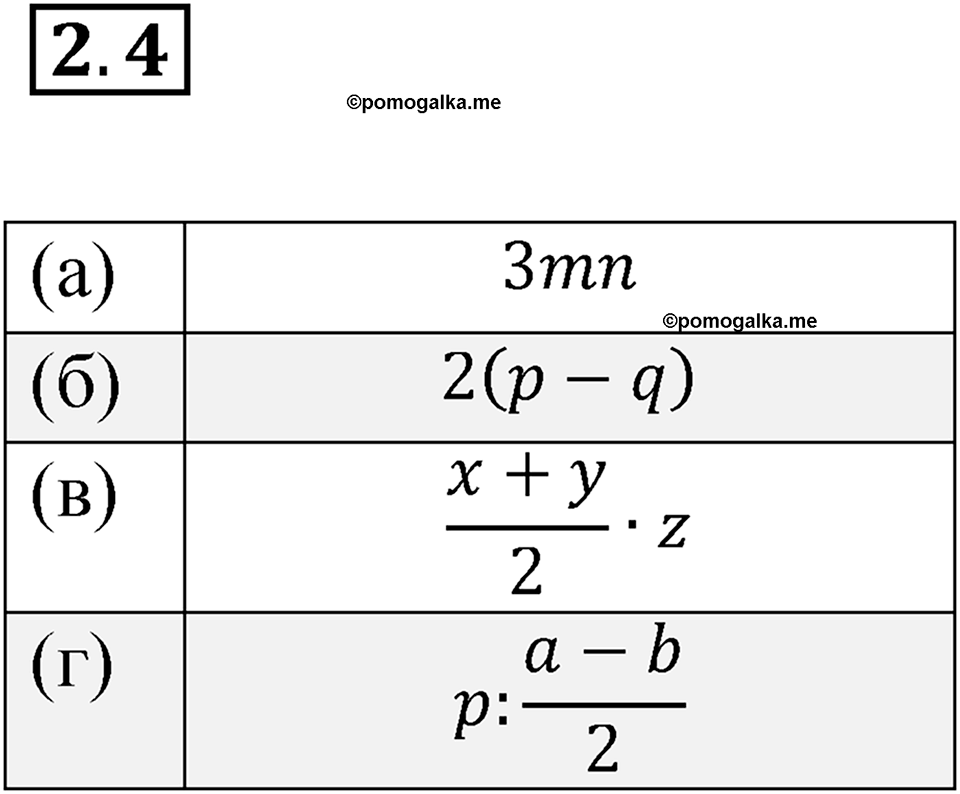 страница 12 номер 2.4 алгебра 7 класс Мордкович 2021 год
