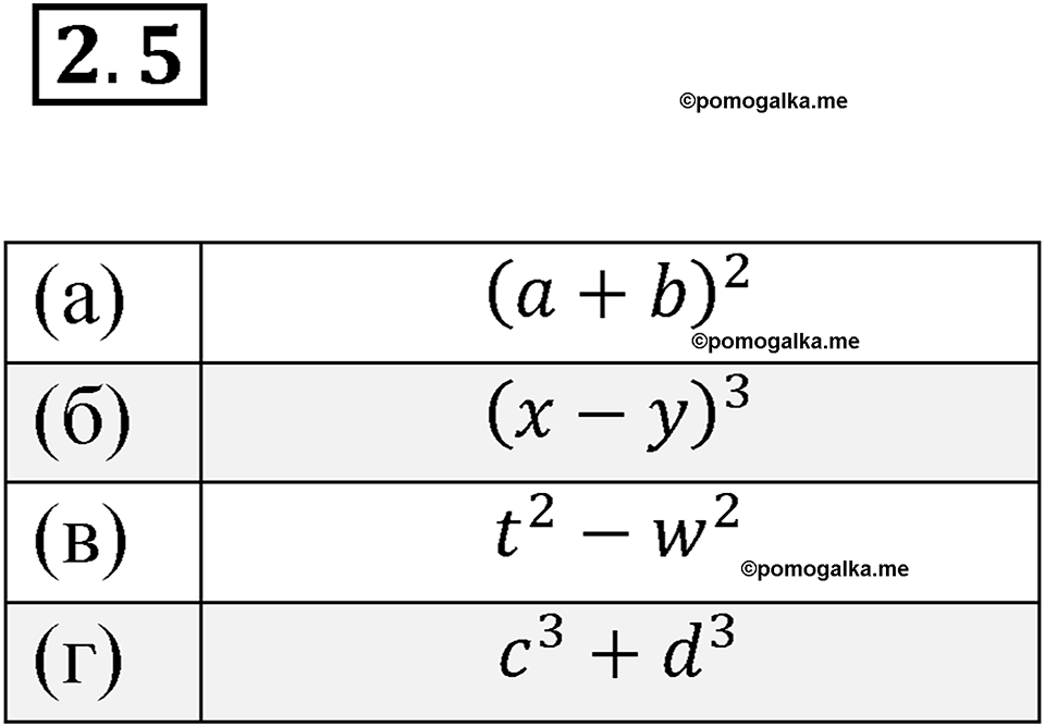 страница 12 номер 2.5 алгебра 7 класс Мордкович 2021 год