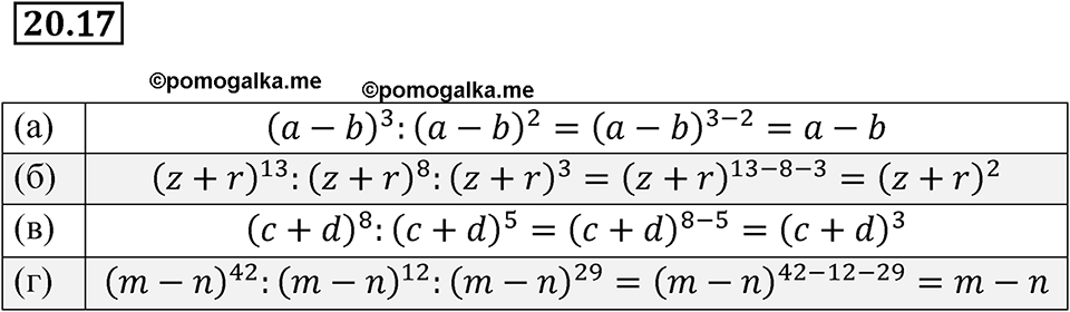 страница 100 номер 20.17 алгебра 7 класс Мордкович 2021 год