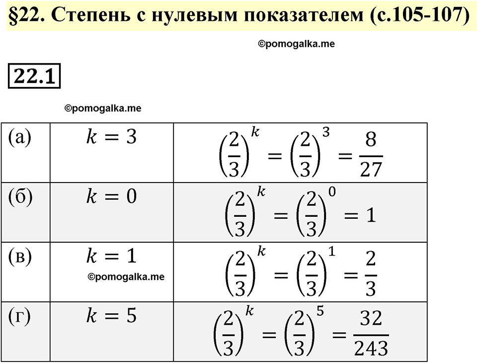 страница 105 номер 22.1 алгебра 7 класс Мордкович 2021 год